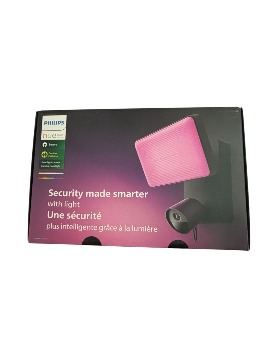 NWT Philips Smart Outdoor Security Flood Light Camera.